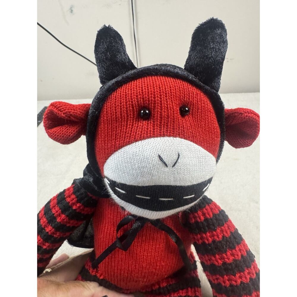 Country Line Red Black Sock Monkey Plush Knit Doll Stuffed Animal 2005 22” - Picture 3 of 7